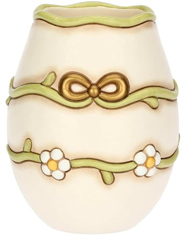 Vaso con margherite e fiocco in ceramica, medio