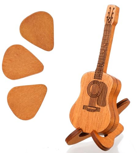 Akustikgitarren Picks Box Gitarrenplektrumbox Gitarren Plektren Halter mit 3 Plektren Holz Plektrum Etui Gitarrenplektren Halter Akustikgitarre Guitar Picks für Gitarren Bass Ukulelen Liebhaber