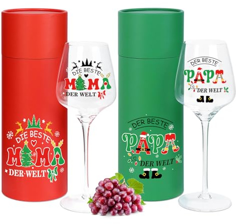 Regalos de Navidad para padres, copas de vino tinto, regalos para padres, copas de vino con grabado, copas de vino tinto, copa de vino blanco, caja de regalo, mejor mamá y papá del mundo