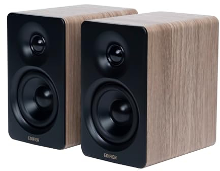 Edifier M60 Multimedia Speaker Bluetooth 5.3, 66W RMS, Hi-Res Audio & Hi-Res Wireless Audio, LDAC,3 Mid Bass & 1 Tweeter, USB-C & Aux Inputs, Compact Desktop Speaker – Classic Oak