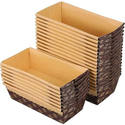 NYSDM 25PCS Brown paper baking loaf pan bread Rectangle Tray Brownie Toast Boxes Baking Tool For Wedding Party Accesseries