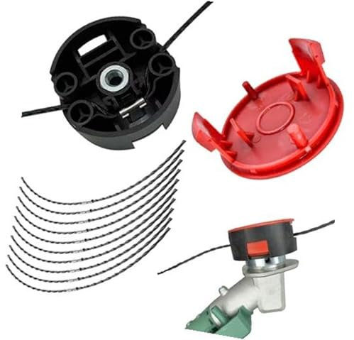 XEDLAMP F016800431 Trimmerfaden, for Bosch, AFS 23 bis 37 Freischneider, Rasentrimmer-Spulenfaden mit F016F04841 Spulenabdeckung, F016F04839 Basis, 37 cm × 3,5 mm (10 Fäden, 1 Abdeckung, 1 Basis)