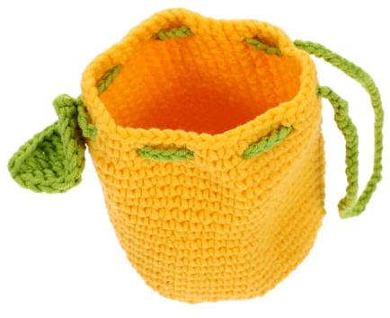TOVINANNA Piccola Borsa All Uncinetto Fatta Mano Delicata Borsa Portamonete a Forma Di Agrume Organizer Versatile Per Monete e Piccoli Accessori Compatto e Portatile