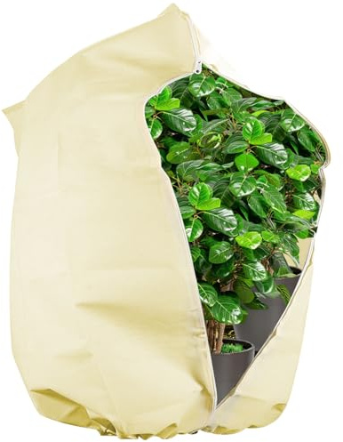 Rongrongago Voile Hivernage Plante Exterieur, 120 X 180cm Housse Hivernage Plante Exterieur, Voile D'hivernage avec Fermeture Éclair et Cordon Serrage Respirant et Résistant Déchirures Réutilisable