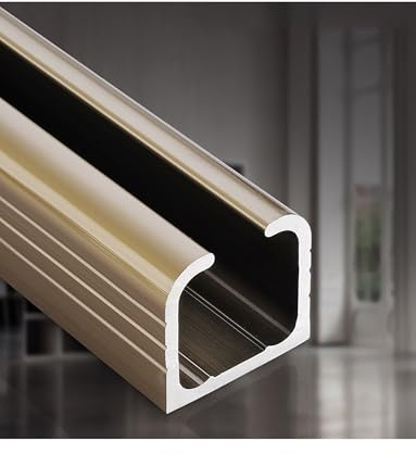 Sliding Door Track, Sliding Closet Door Track,Aluminium Sliding Door Track Double Wardrobe Sliding Door Track Kit Easy to Install for Wardrobe Cabinet Glass Doors(Length 160cm)