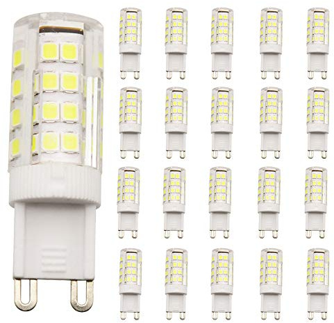 Mengjay 20 Stück G9 LED Lampe, Kein Flackern, (2.5W, Ersetzt 20W Halogen), 220LM, KaltesWeiß, 51 X 2835 LED SMD,220V, G9 LED Leuchtmittel Birne