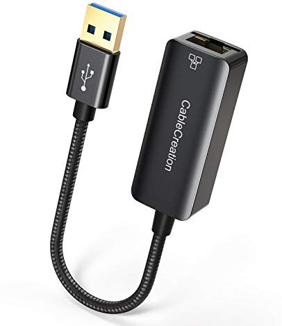 CableCreation usb 3.0 Ethernet Adapter, Aluminium USB auf RJ45 10/100/1000 Gigabit LAN Adapter, Netzwerkadapter Kompatibel mit Windows, Mac, MacOs X, Vista, Linux, XP usw. Vergoldeter/Schwarz