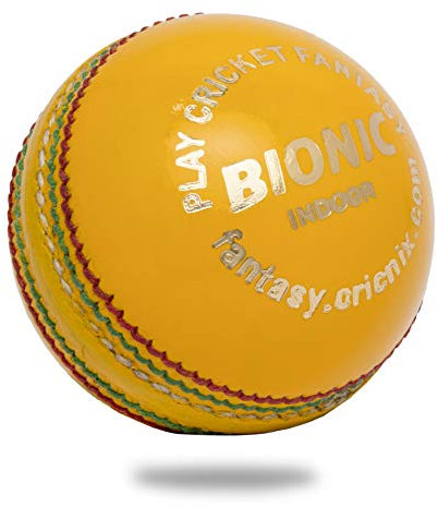 Bionic Cricket Ball for Cricket Bat | 3.8oz Yellow Indoor Cricket Ball Designed for Cricket Net | Swing Ball | Multiple Set Options for Men Cricket Games