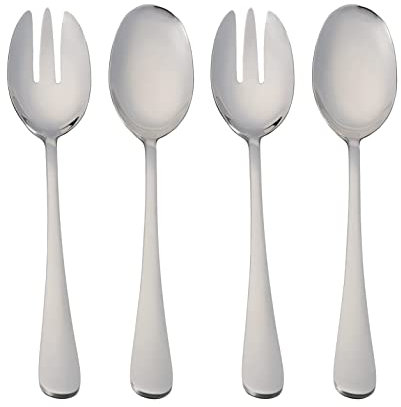 Salatbesteck Edelstahl 18/0 - Set mit Salatlöffel, Hochglanzpoliert, 2 Stück