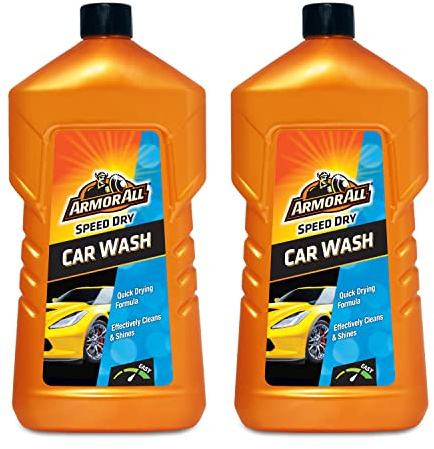 Armor All, Wash and Wax 2x1L, Car Shampoo and Polish, Quick Drying Technology, Dual Action Formula for a Clean Shiny Car, Water Beading Technology, Ideal for Car & Motorcycle Detailing, Made in the UK