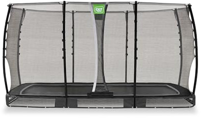 EXIT Toys Allure Classic Rechteckig Bodentrampolin - 214x366cm - Mit Fußschutzsystem & Sicherheitsnetz - Wasserfest - Starkes Großtrampolin - Für alle Altersgruppen - Schwarz