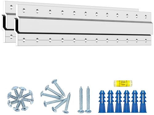 DaTools Z-Hanger Picture Hanging Kit 12 Inch - 2 Pairs - Z Bar Clips for Mirror Wall Frame Mounting Hardware,French Cleat Hangers 60 Lbs,Z Bracket Alloy Picture Hangers Kit for Headboard Cabinet,Art