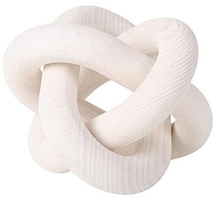 Decorazione a catena in legno a 3 maglie, ornamento decorativo con nodo a catena intagliato a mano in legno intagliato a mano per decorazioni per la tavola con mensole per vassoio rustico