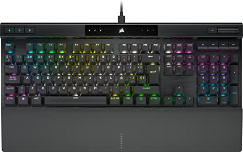 Corsair K70 PRO RGB - Tastiera da gioco ottica-meccanica cablata - Interruttori lineari OPX - Tastiere PBT double-shot - Compatibile iCUE - QWERTY ES - PC, Xbox - Nero