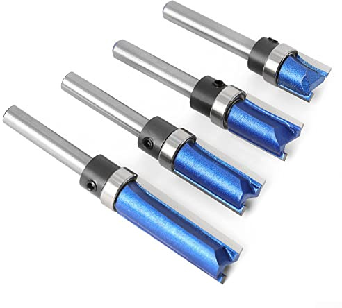 Mèche de défonceuse à roulement à tige de 6 mm pour bois dur, panneaux de particules, acrylique