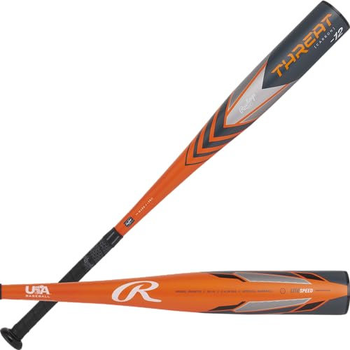 Rawlings Threat Bate de béisbol, Niños, Naranja/Gris, 76,2 cm