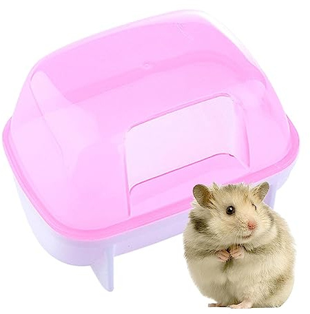 Bavokon Hamster Sand Bath, Small Chinchilla Dust Bath House, Detachable Sand Bath Container Bath Box, Stable Bathtub Toilet For Dwarf Hamster