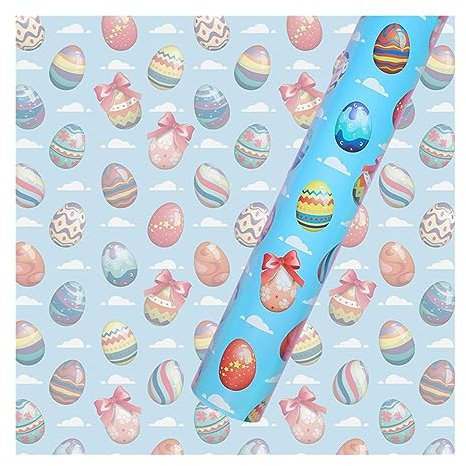 Holiday Wrapping Paper 5 Pcs Easter Cartoon Gift Wrapping Paper, Cute Bunny Egg Decoration Paper, Gift Box Gift Decoration Adding Vitality to Gifts (Color : 6)