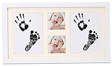 JUBIRO Fotorahmen, Baby-Fotorahmen, ungiftig, Baby-Handabdruck-Fußabdruck-Set, Souvenirs, Neugeborenes Baby-Fußabdruck, Stempelkissen, Säuglings-Ton-Geschenke