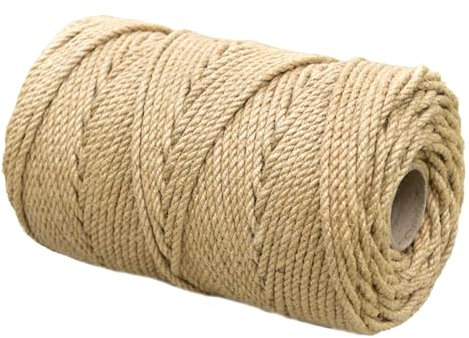 100m Verdickt Natürliches Hanfseil 6mm Juteseil Schwere Seil für Handwerk DIY Kunsthandwerk Braune Dekoration Hanf String