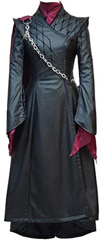Yanny Daenerys Targaryen - Costume per cosplay, per adulti, da donna, con drago, guerriero, combattimento, Halloween, cosplay, colore nero, XL