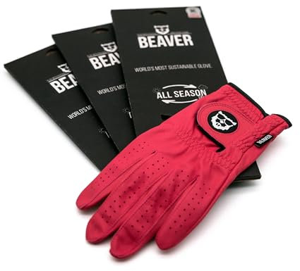 BEAVER GOLF Golfhandschuh 'Sunset Red' All Season Ultra (3X), Herren, Links (Rechtshänder), S
