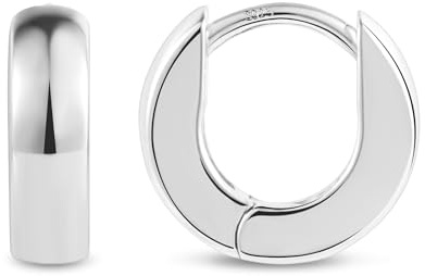 ALEXCRAFT Orecchini Uomo cerchio Donna Orecchini Argento 925 Cerchio Piccoli Cerchi Argento 925 Orecchini Spessi Hoops Bombati