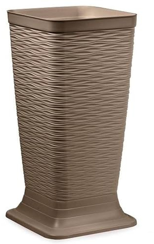 AC - Paragüero de plástico - Modelo Wind - Soporte para Paraguas Cuadrado para Entrada de oficinas, Negocios, hogar - Fabricado en España - 51,5 x 26 x 26 cm - Topo