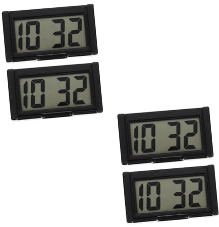 SOLUSTRE 4 Sätze Auto Elektronische Uhr Auto Digitaluhr Fahrzeuguhr Digitales Dashboard Autouhr Für Armaturenbrett Lkw-dashboard-zeit Auto-klebeuhr Lüftungsuhr Automatikuhr Mini Plastik