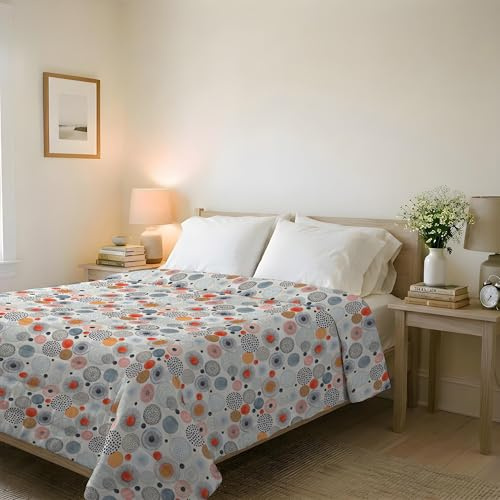 Italian Bed Linen Leichte Steppdecke & Übergangsdecke Basic 250x240 cm - Bügelfreie Mikrofaser Tagesdecke 100g für Französisches Bett - Sommer & Frühling Decke - Acquerello