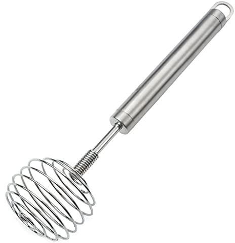 ISCBAFYX Outil de Cuisine Polyvalent en Acier Inoxydable : Fouet Manuel en Spirale, Presse-purée et mixeur – Argent et Taille Polyvalente Silk Pillowcase