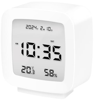LogiLink SC0120 - Digitaler Wecker, Temperatur, Luftfeuchtigkeit, Snooze-Funktion, Weiß