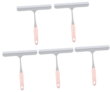 HOMOCONO 5pcs Glass Wiper Window Cleaning Tool Silicone Non-slip Bathroom Glass Squeegee Shower Cleaner for Window Screen Cleaning