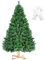Weihnachtsbaum 210 cm (Ø ca. 135 cm), Künstliche Weihnachtsbaum Grüne Tannenbaum mit 1346 Zweige, 7 FT Christbaum mit Holzständer Klappsystem, Abziehbar Zusammenklappbar und Schwer Entflammbar