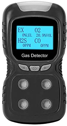 Détecteur de gaz Détecteur Multi-gaz Compteur de gaz O2 H2S CO LEL 4 en 1 oxygène sulfure d'hydrogène monoxyde de Carbone détecteur de Fuite de gaz Combustible(A)