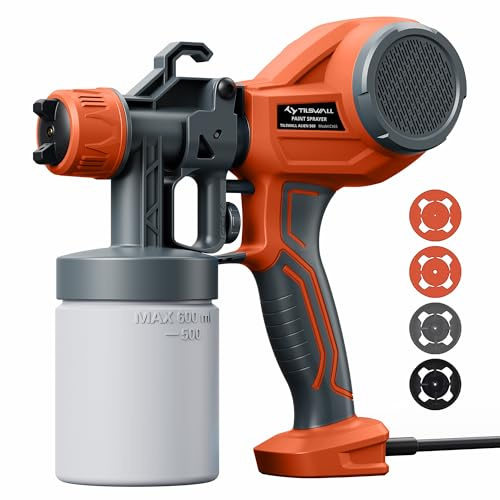 Tilswall Farbsprühsystem, Elektrische Lackierpistole Leichtgewicht mit 4 Düsen & 3 Spritzmustern, Farbsprühgerät 100 DIN-s, Ideales Farbspritzgerät für Möbel, Zäune, Wände, Schränke, DIY