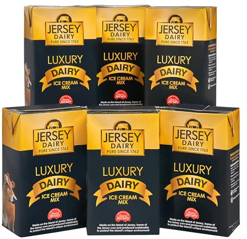 Cooks Professional Jersey Luxury Ice Cream Mix | Soft Serve Creamy Taste Icecream Mixture for Home or Commercial use | Superior Creamy Vanilla Taste | 6 x 1L