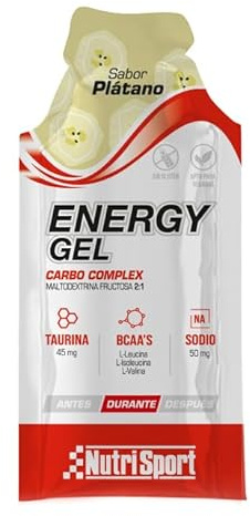Nutrisport - Gel Énergétique Banane 35g - Gel Énergétique - Absorption Rapide - Idéal pour les Sportifs - Goût Banane - Format Individuel - Boîte de 24 unités...