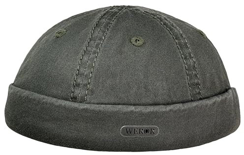WEROR Dockercap Herren – Mütze Docker Cap Seemannsmütze Dockermütze - Fischermütze aus Baumwolle – WEROR-441.1 (Einheitsgröße, Oliv)