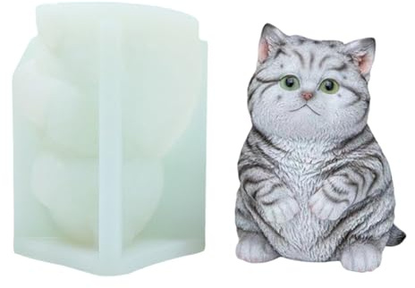 Limtula Moldes Velas Silicona con Forma Gatos para Velas Jabón Decoraciones Yeso Moldes Silicona para Escayola Moldes Velas Silicona Animales