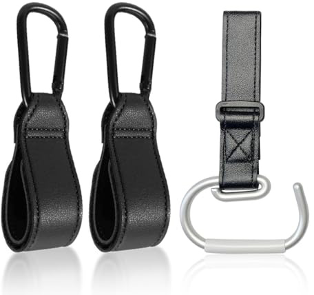 OUDQFCJ 3 pezzi Ganci per Passeggino, Gancio per borsa della spesa, Porta Borse, Universali, Appendi la le borse in tutta sicurezza sulla tua Carrozzina, Taglia universale