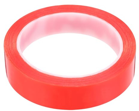QUARKZMAN 1Pcs 25mm X 10M Ruban Adhésif pour Réparation de Téléphone Autocollant pour Écran Lcd Double Face pour Cell Phone Tablet Laptop Transparent Rouge