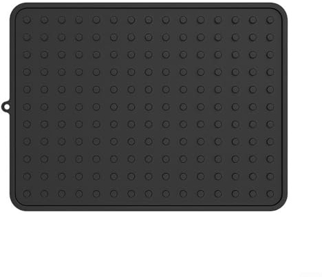 Alfombrilla de silicona para escurrir platos, antideslizante, resistente al calor, perfecta para tareas diarias de cocina (negro)