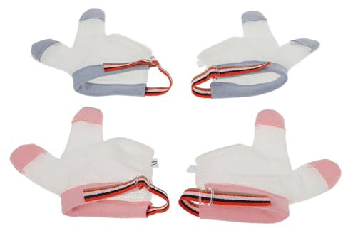 TOYANDONA 2pairs Sucking Gloves Thumb Sucking Guard for Boy Girl Breathable Mesh Design for Boys and Girls Safe Finger Biting Prevention Easy to Clean Comfortable Fit
