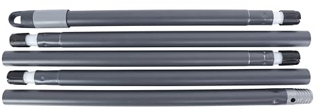 Maya - Palo para Mopa y Haragán Atomic de 170 cm con 5 Secciones Desmontables, Ideal para Alturas, Mango Compatible con Escoba, Fregona y Recogedor, Rosca Universal (Gris)