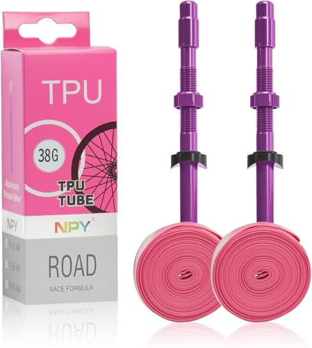 NPY 2 Pack 700C Bike Inner Tubes 18-32C, TPU Lightweight Tube with 45mm/65mm/85mm Metal Presta Valve, Removable Core for Road Bikes Resistant Bicycle Tube for Road, All-Road & Gravel Bikes