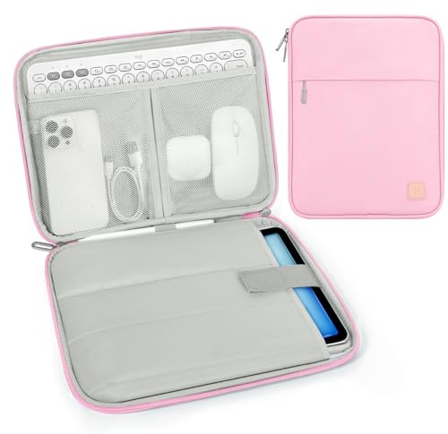 Dadanism 9-11 Pollici Tablet Borsa Imbottita per iPad (A16) 11, iPad Air 11 M4/M3, iPad Pro 11 M5/M4, iPad 10a Gen/Air 5 10,9, iPad 9/8/7a Gen 10,2, Galaxy Tab A11+ 11, Tab M11 11, Fiore Rosa