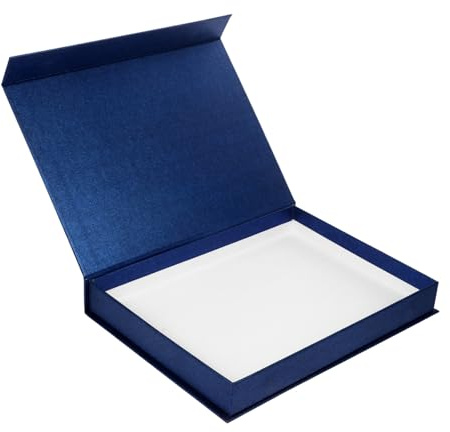 BEBEMOKO Große Geschenkbox mit Deckel Stabile Papier geschenkverpackung Faltbare Kosmetik Schmuckbox Praktische Aufbewahrung für Vielseitige Anlässe Elegante Blaue Klappbox