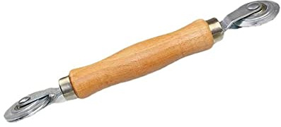 Rodillo estriado compacto para pantalla con mango de madera y rueda de rodamiento de acero, kit de herramientas de fácil rodamiento