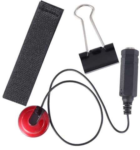 BESPORTBLE Selbstklebender Piezo-tonabnehmer für Gitarre und Ukulele mit -klinkenbuchse und Kabel für Verstärker oder Andere Aufnahmegeräte Inklusive Befestigungsclip Hochwertiger Piezoelektr